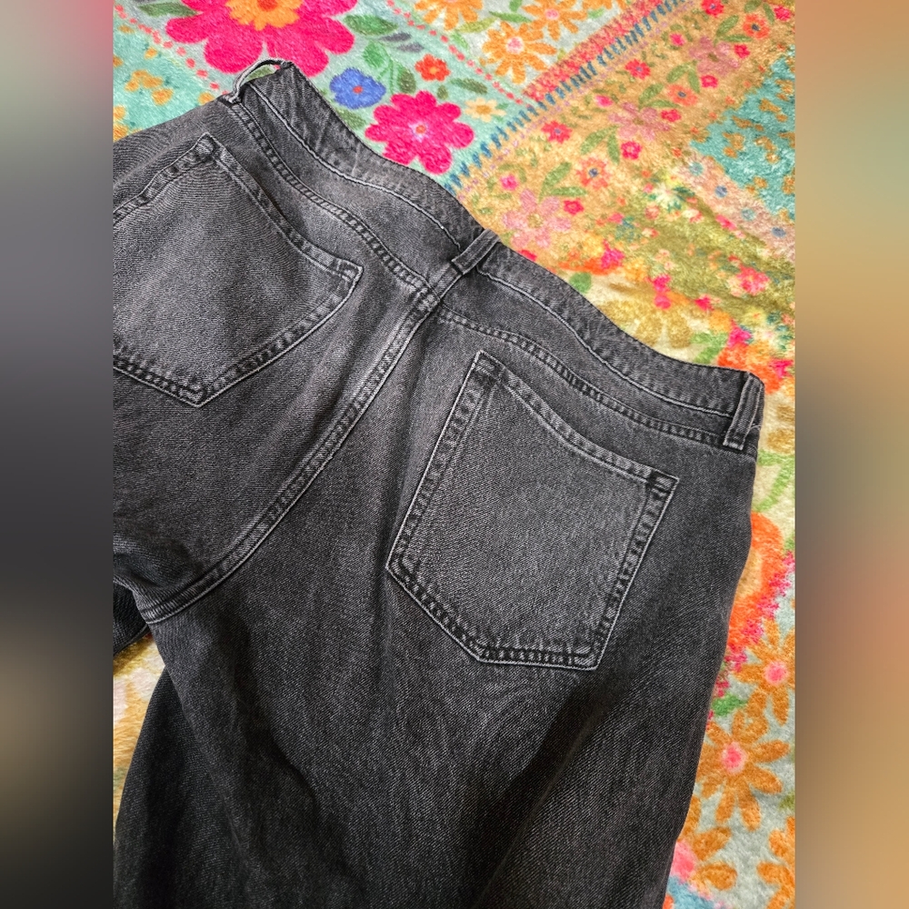 Fashion Nova - Black Destroyed Oversized Denim - Picture 5 of 7